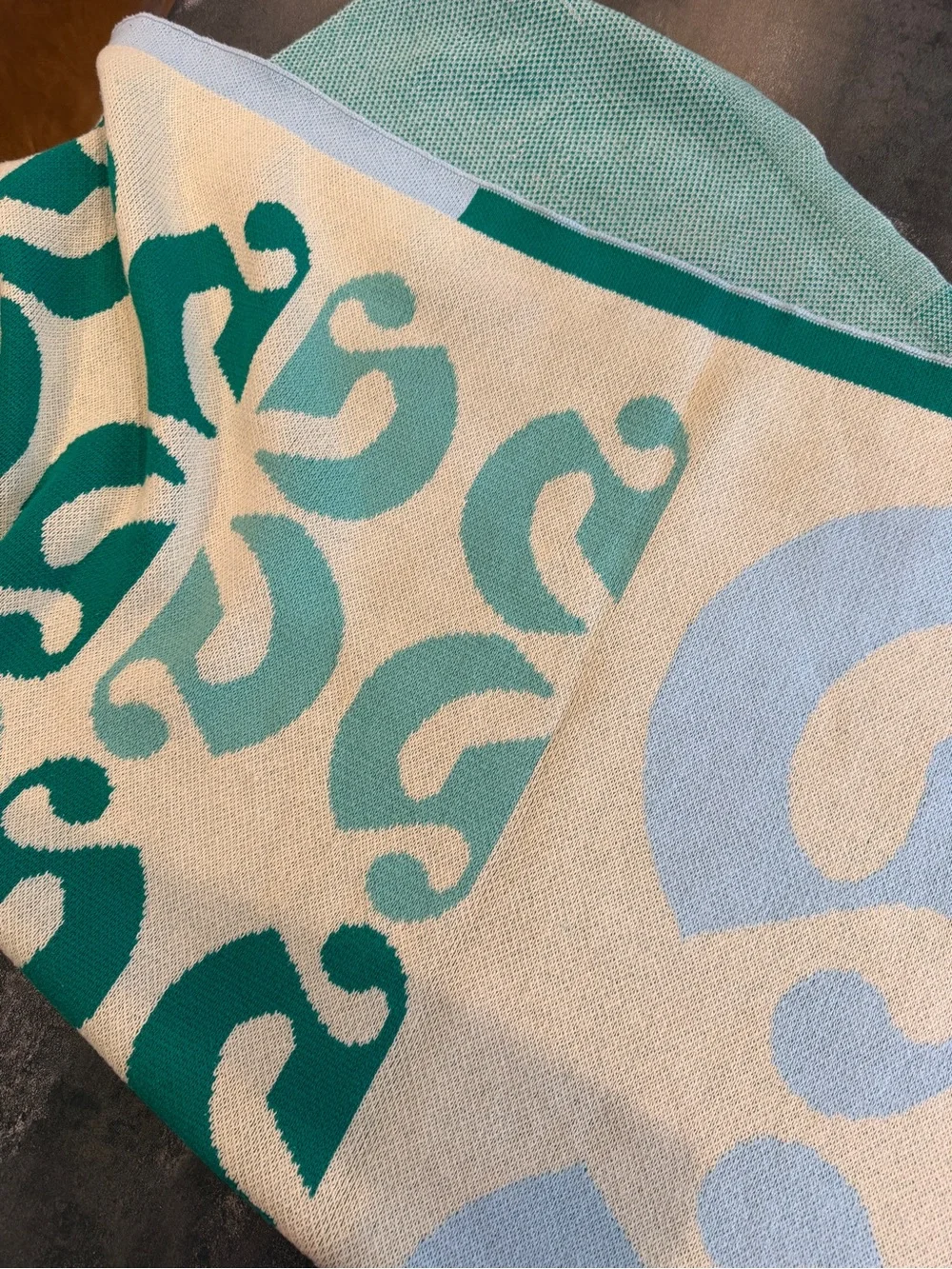 Glossier Field Greens 100% Cotton Knit Throw Blanket